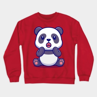 Cute Panda Surprised Cartoon Crewneck Sweatshirt